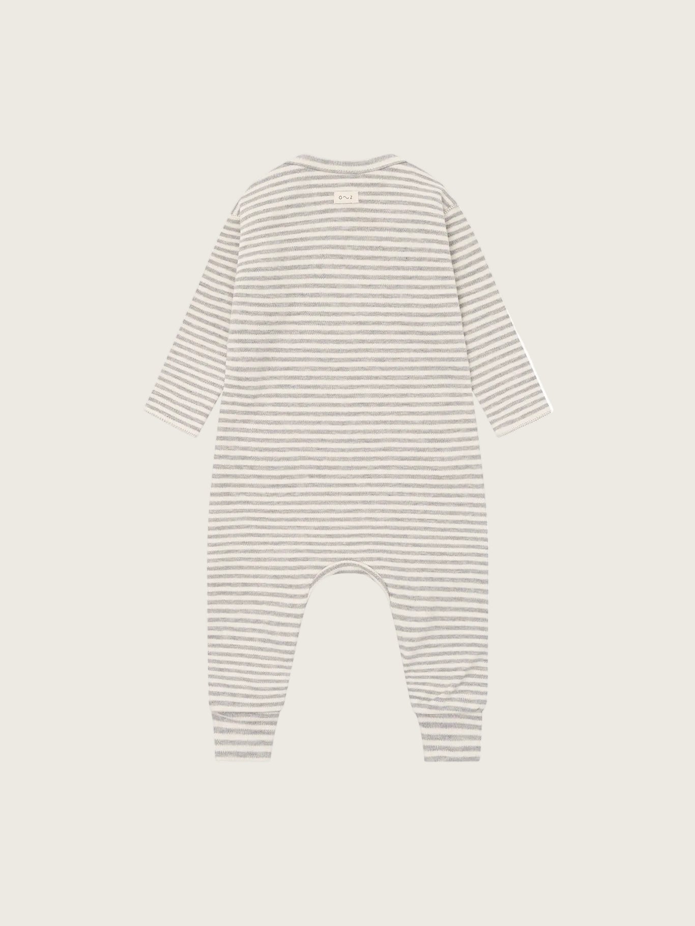 Striped baby onesie on a white background