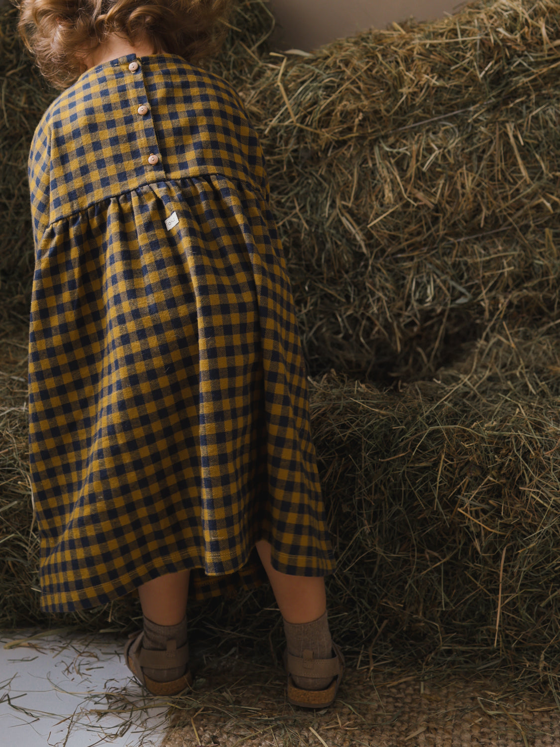 ワンピース organiczooBlueberry Gingham Gather Dress Blueberry Gingham Gather Dress | Organic Zoo