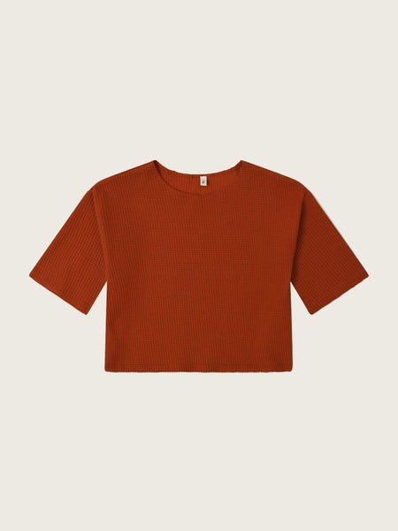 Paprika Waffle Boxy Sweatshirt | Organic Zoo