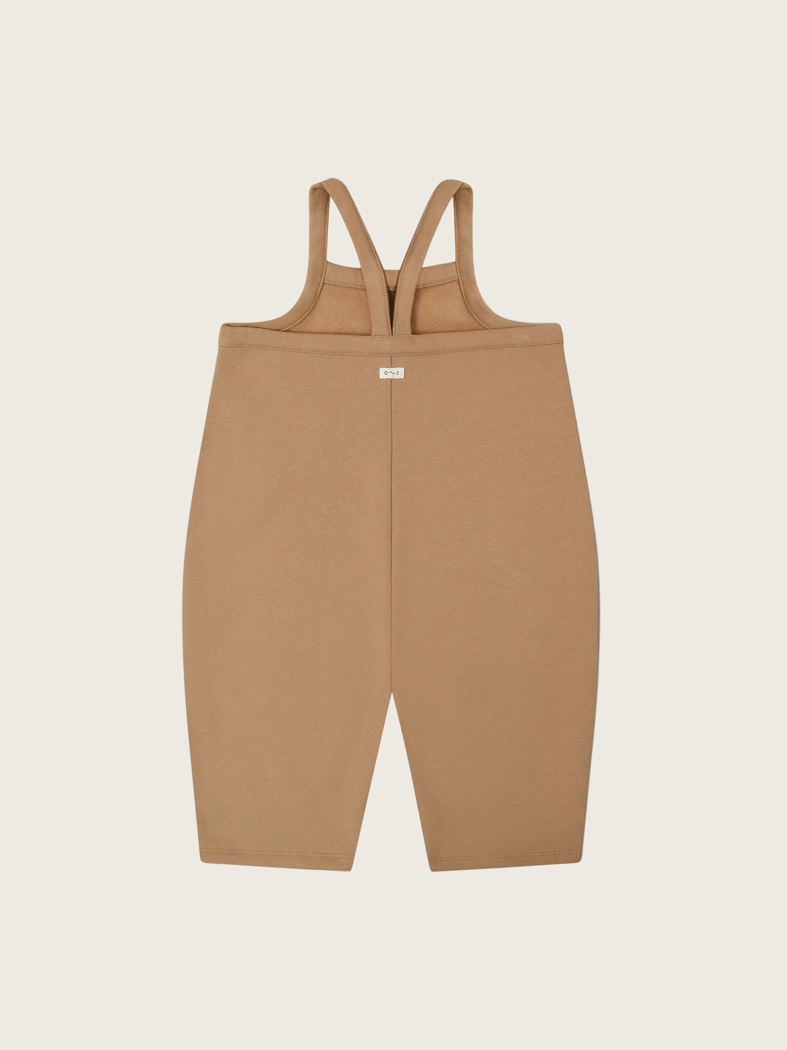 toddler oversized boxy terry cotton dungarees in beige