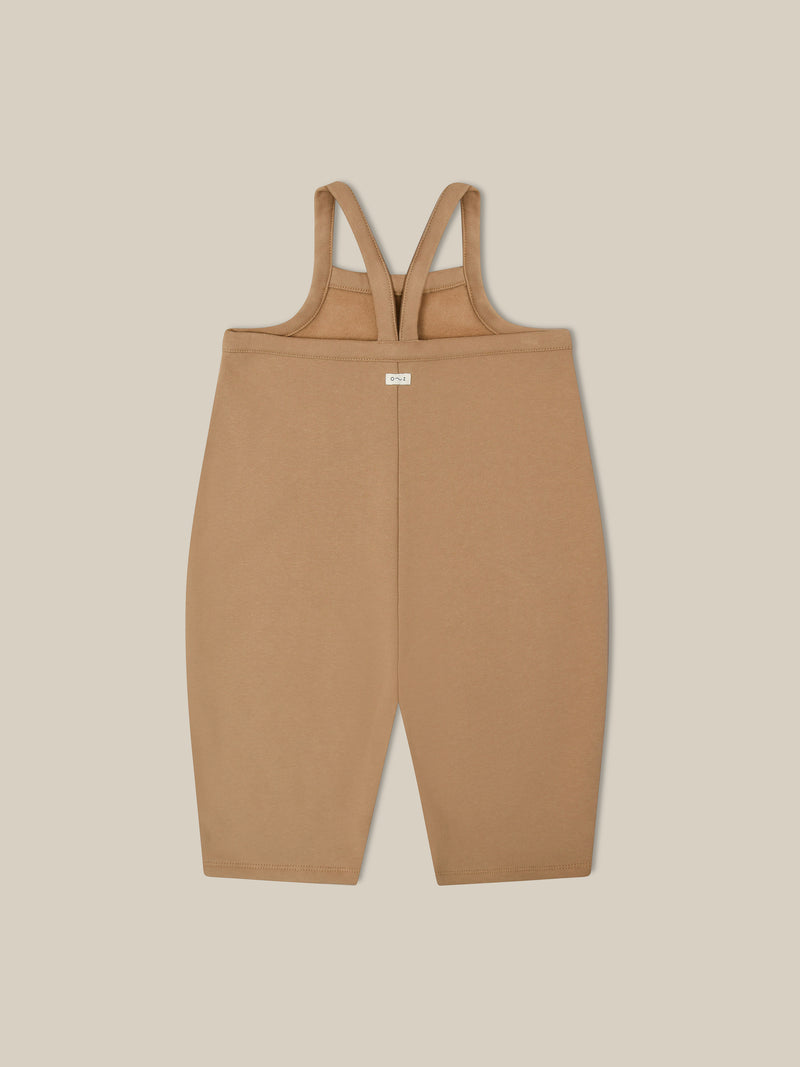 toddler oversized boxy terry cotton dungarees in beige