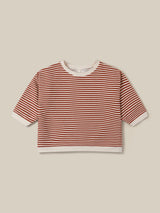 toddler terry cotton sweatshirt in red and white stripes 