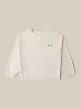 undyed cotton crew neck sweatshirt for women on cream background