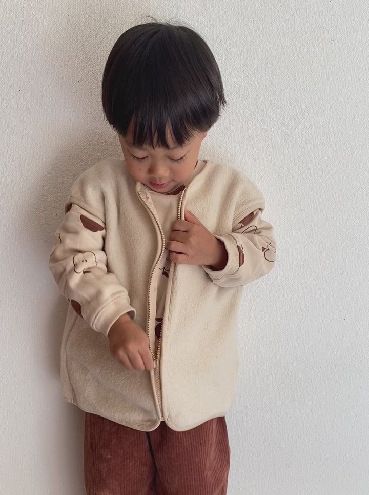 Almond Fleece Vest