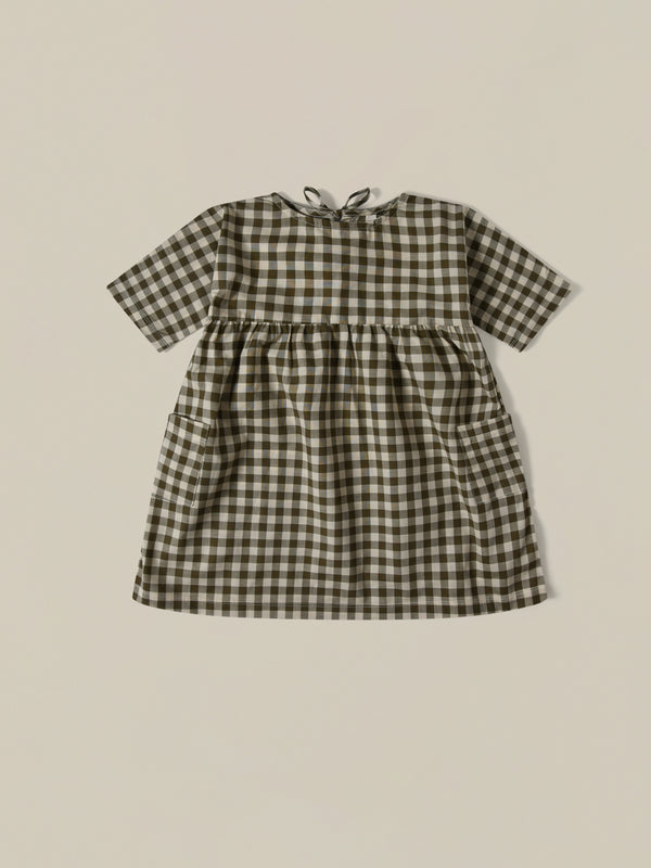 Olive Gingham Bella Dress 