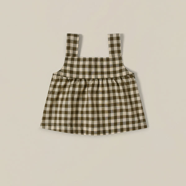 Olive Gingham Dolce Top