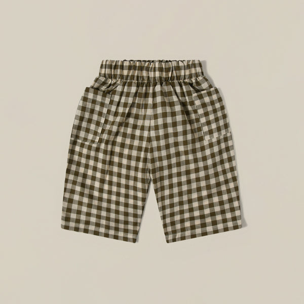 Olive Gingham Fisherman Pants | Organic Zoo