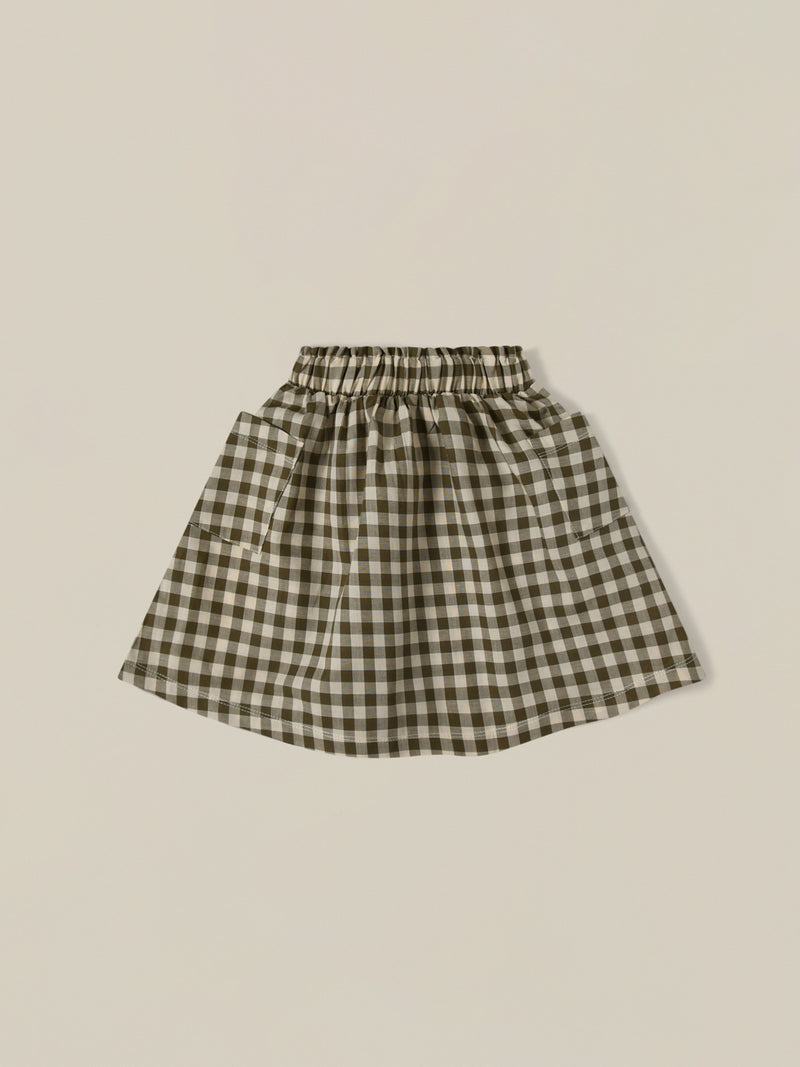 Olive Gingham Tutti Skirt | Organic Zoo