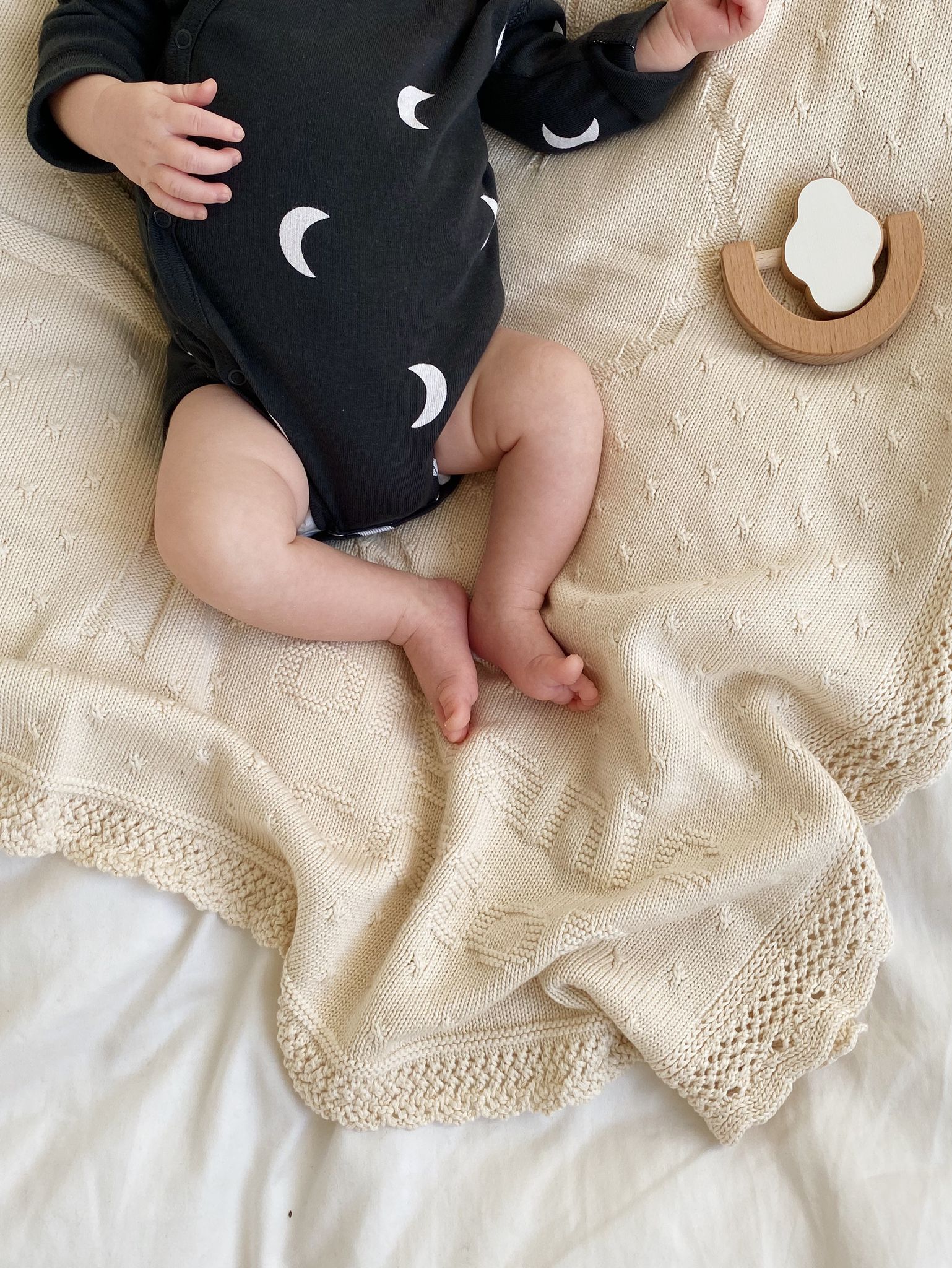 Black Midnight Wrap Baby Bodysuit | Organic Zoo