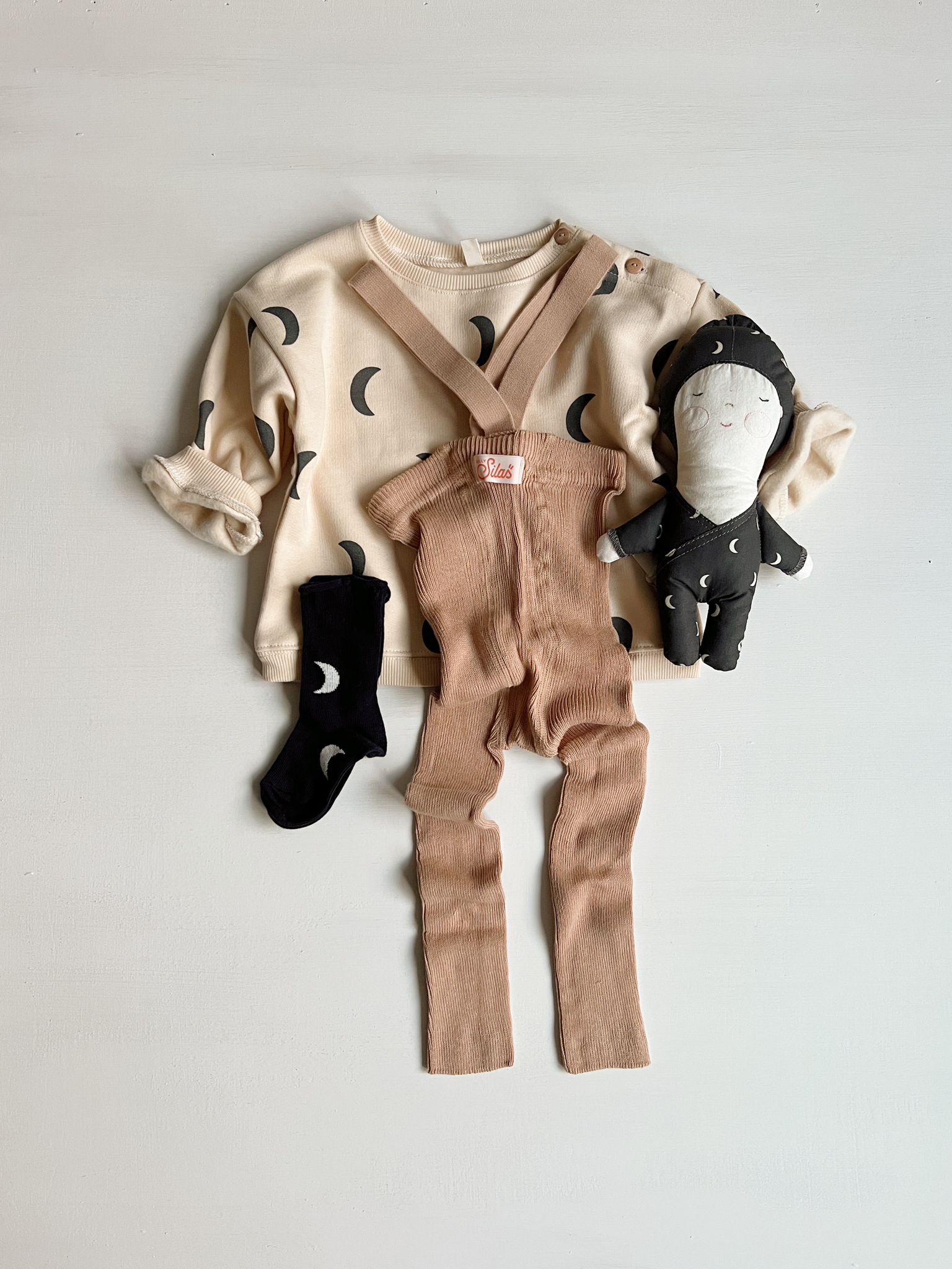 Clay Footless Tights with braces