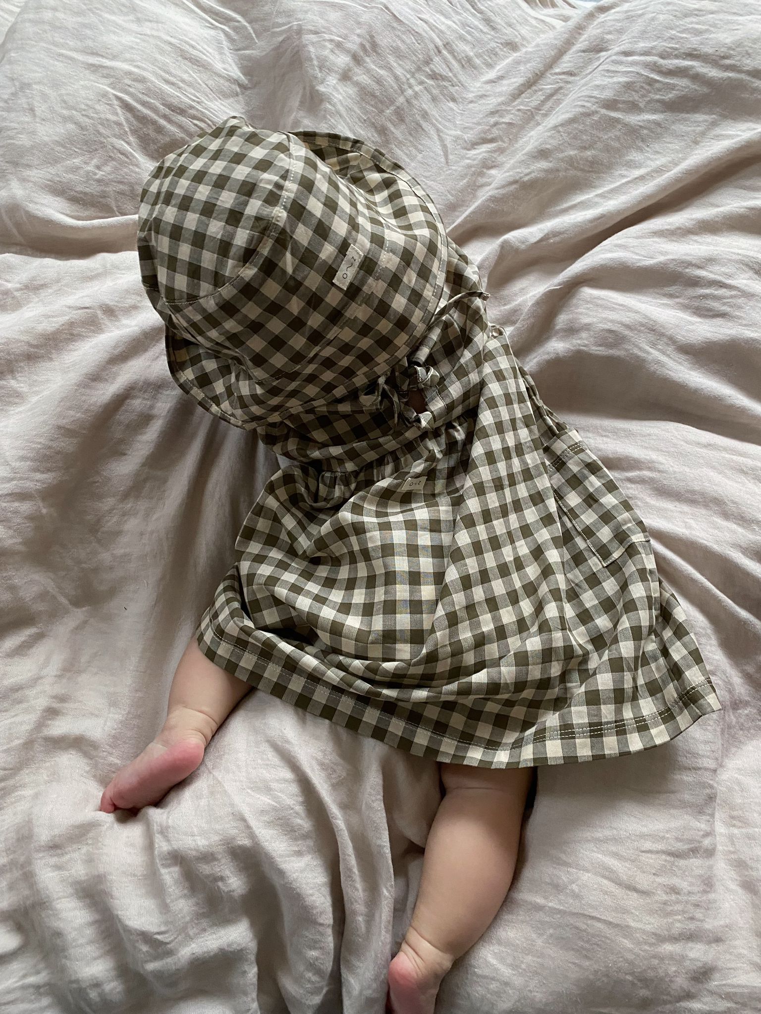 Olive Gingham Bella Dress