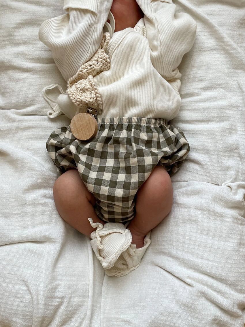 Olive Gingham Shortie